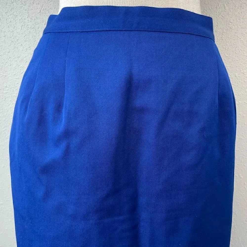 Bernard Holtzman Blue Wool Skirt Size 10 EUC